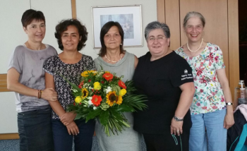 Von links: Ute Gleissner, Zeynep Sayman, Marianne Hohner, Fotini Papadopulu, Dr. Cornelia Richter