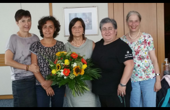 Von links: Ute Gleissner, Zeynep Sayman, Marianne Hohner, Fotini Papadopulu, Dr. Cornelia Richter