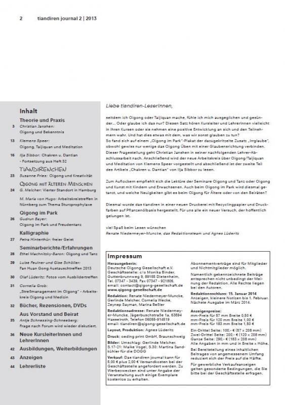 Nachrichten der Deutschen Qigong Gesellschaft 1/2013