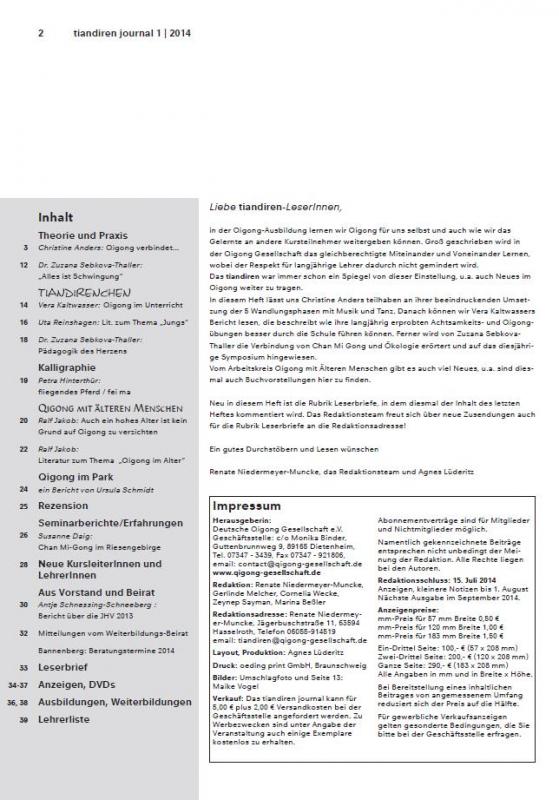 Nachrichten der Deutschen Qigong Gesellschaft 1/2014
