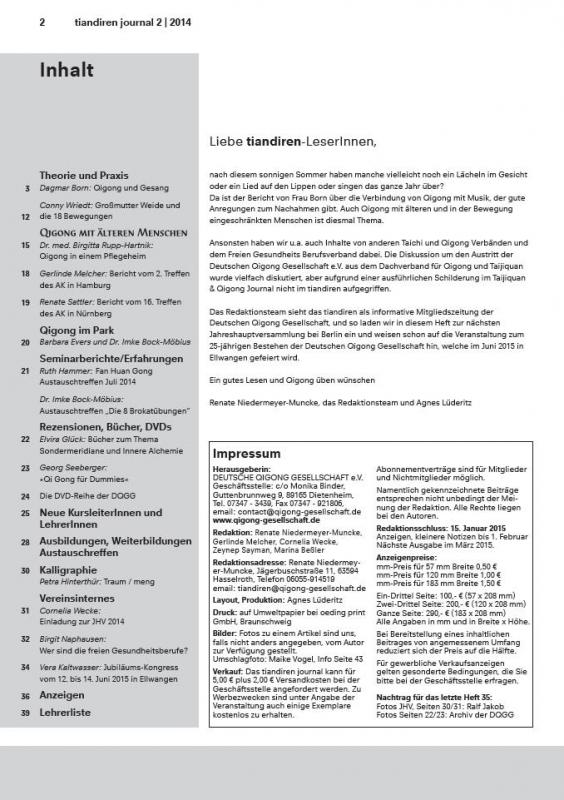 Nachrichten der Deutschen Qigong Gesellschaft 2/2014